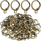 Hypoallergenic Earring Hooks, 120 Pieces Brass Lever Back Earring Round French Hook Ear Wire with Open Loop for Earring Designs Jewelry Making - 4 Colors