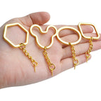 BronaGrand Keyring with Chain,30Pcs Gold Key Ring Bulk Split Keyring Blanks with Link Chain Open Jump Rings and Screw Eye Pins for DIY Art Craft Jewellery Making
