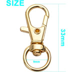 50 pcs Swivel Clasps Lanyard Snap Hook,Metal Swivel Lanyard Snap Hook Lobster Claw Clasp(Gold)