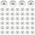 50pcs 3 mm 925 Sterling Silver Seamless Smooth Round Ball Spacer Beads Hypoallergenic Tiny Rondelle Loose Beads with A Box for DIY Necklace Bracelet Jewelry Making Findings