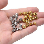 100pcs Lantern Shape Beads Spacers Alloy Tibetan Style Spacers Bicone Beads Loose Spacer Beads Jewelry Bead Charms DIY for Bracelet Jewelry Making and Crafting