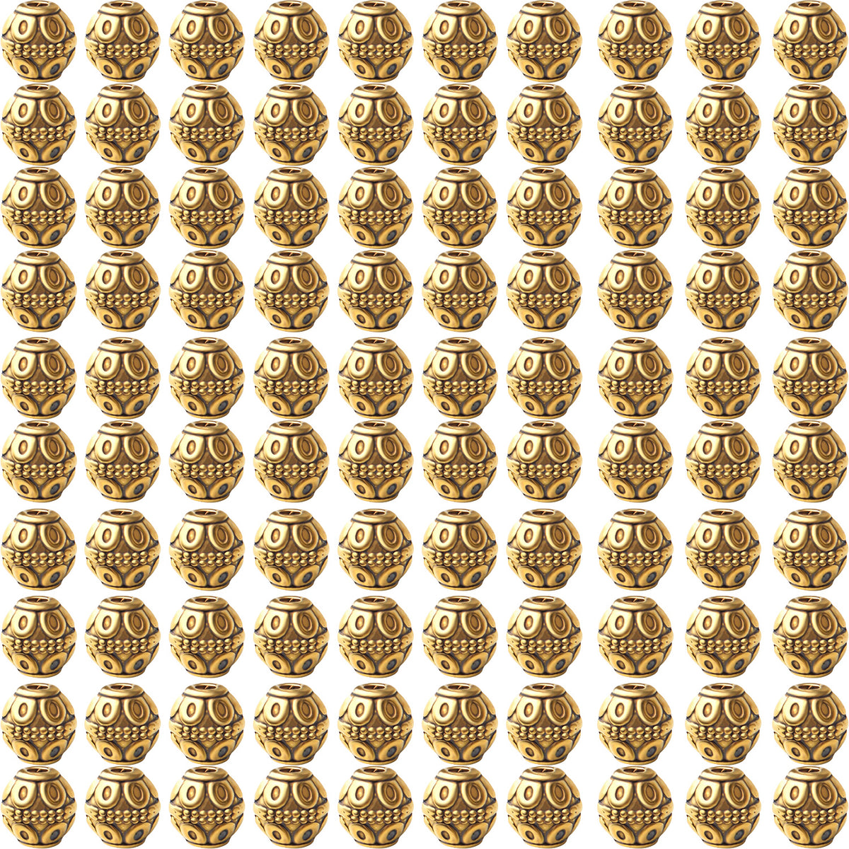100pcs 8mm Tibetan Alloy Beads Spacers European Style Bicone Beads Oval Loose Spacers Jewelry Bead Charms DIY for Necklace Earring Bracelet Jewelry Making Supplies