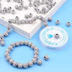 120 Pieces Volleyball Spacer Beads Acrylic Sport Ball Beads with Large Hole and A Roll of Elastic Crystal String for DIY Necklace Bracelet Keychains Hair Ties Crafts