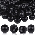 50pcs 20mm Black Wooden Beads Round Wood Beads Natural Wood Macrame Loose Beads with 10mm Large Hole for DIY Crafts Jewelry Making Garland Home Wall Hanging Decoration