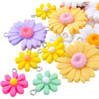 20pcs Colorful Flower Pendant Charms Resin Daisy Flower Charm Pendants Daisy Bead Charms for DIY Earrings Necklace Bracelet Jewelry Crafts Making Accessory, 2 Styles