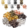 80pcs Antique Tibetan Bail Beads Tube Beads Spacer Rondelle Connectors for Pendant Jewelry Making Crafts, Mixed Colors