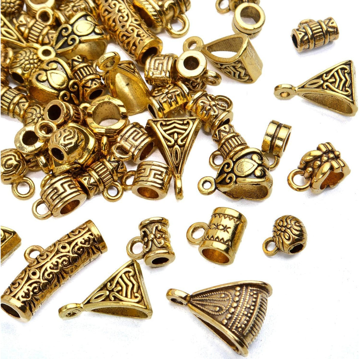 200g (About 400-500pcs) Tibetan Alloy Spacer Beads Flower Bead Caps Bail Beads Rondelle Beads for Jewelry Making DIY Bracelet Necklace Crafts