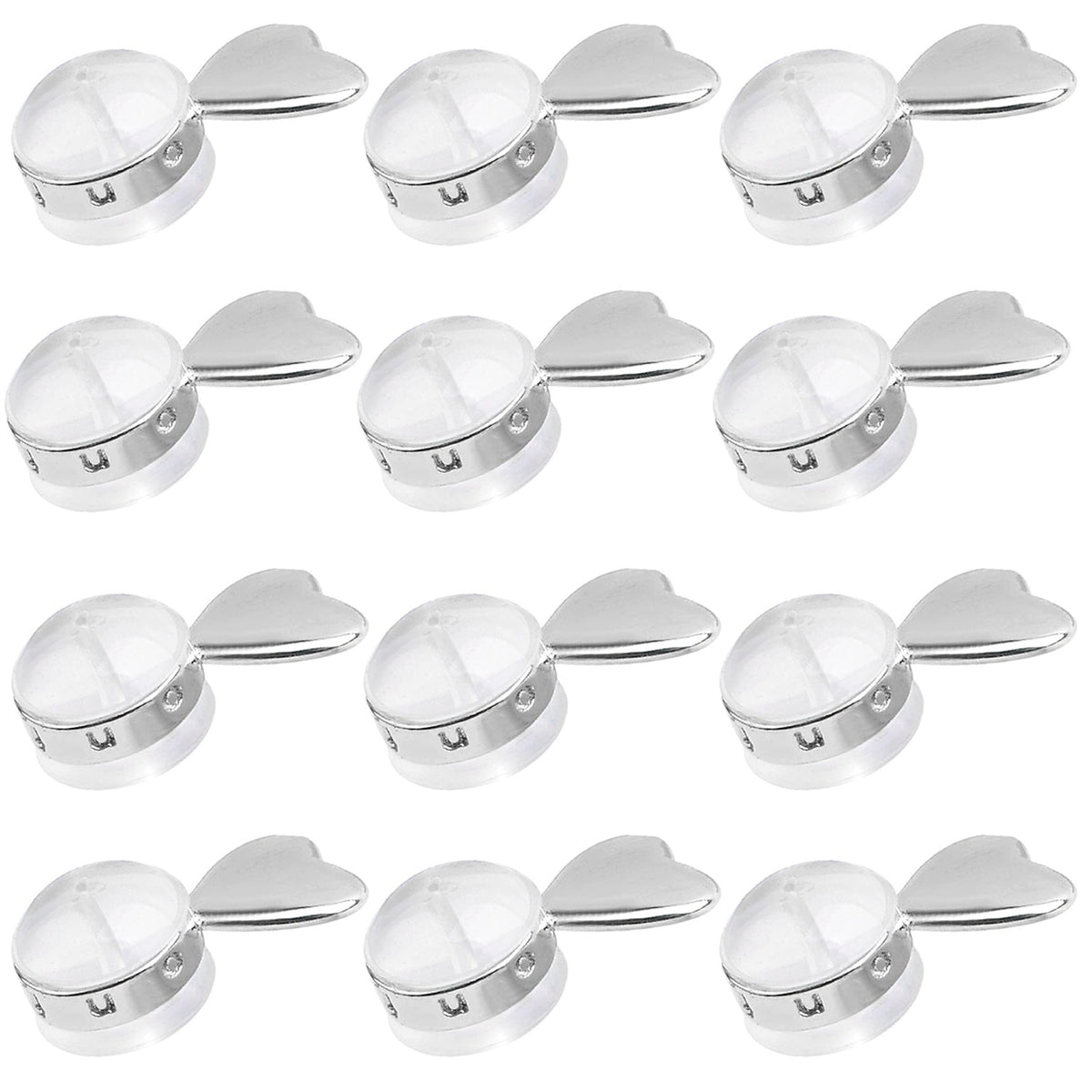 12pcs Soft Silicone Hamburger Heart Shaped Earring Backs Hypoallergenic Love Locking Secure Earring Backings Replacements for Studs Earring Hoops Fish Hooks, 2 Colors