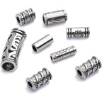 100g (About 80-150pcs) Assorted Column Spacer Beads Tibetan Silver Tube Beads for Bracelet Necklace Jewelry Making Crafts DIY,7 Styles,4-16mm