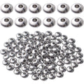 100pcs Stainless Steel Round Spacer Bead Smooth Beads Saucer Spacers Jewelry Spacer Charms for DIY Earring Necklace Bracelet Jewelry Crafts Making