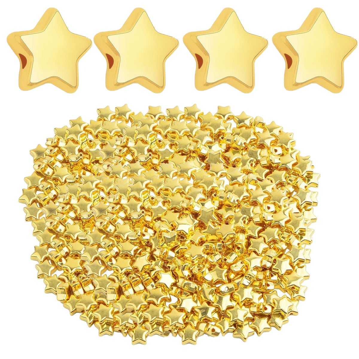 500 Pieces 15mm CCB Star Shape Spacer Beads Tiny Twinkle Star Loose Beads Spacer Charm Beads for DIY Crafts Bracelet Necklace Jewelry Making, 2 Colors