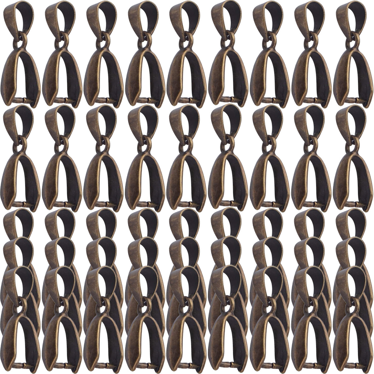 45pcs 3 Sizes Pinch Clip Bails Brass Claw Bail Finish Necklace Pendant Clasps Dangle Charm Bead Connectors Findings for DIY Craft Jewelry Making, 3 Colors