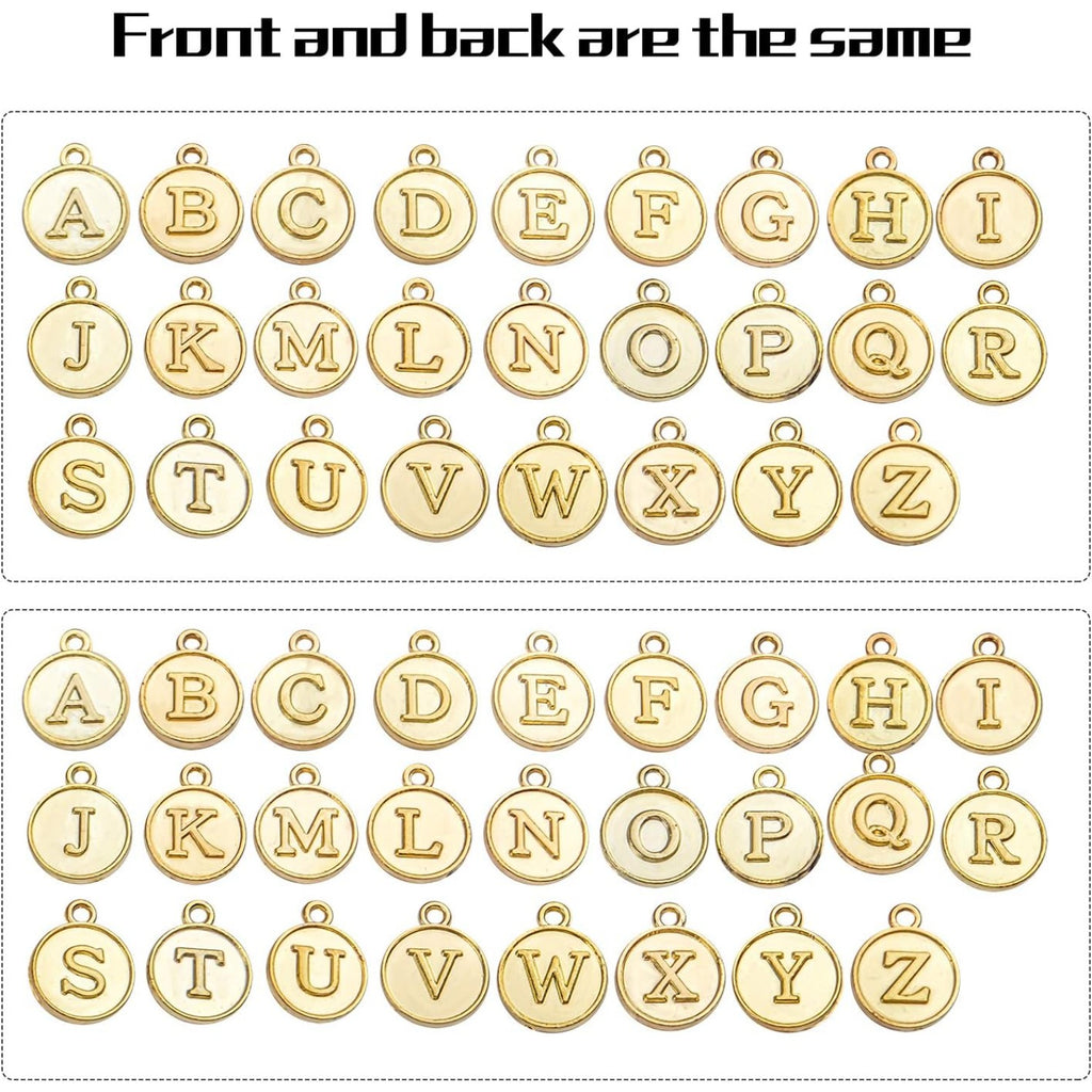 4 Sets(104 pcs) Alloy A-Z Initial Alphabet Letter Mixed Charms Pendants for DIY Jewelry Making,Bracelet and Crafting