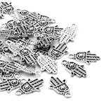 100pcs Antique Silver Hamsa Hand Charms Hand of Fatima Pendants Jewelry Making Findings for DIY Necklace Bracelet