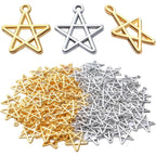 100pcs Star Pentagram Charms Pendant Alloy Pentacle Charm Celestial Charms for DIY Bracelets Necklace Jewelry Making Craft Supplies