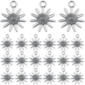 60 Pieces Antique Silver Lovely Sunflower Shaped Charms Vintage Alloy Daisy Flower Dangle Pendants Findings for DIY Necklace Bracelet Earrings Jewelry Making