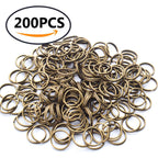 200 Pieces Small Bronze Key Chain Rings Split Ring Key Chains for Keys Organization,10mm Diameter
