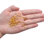 BronaGrand 200 Pieces Small Gold Key Chain Rings Split Ring Key Chains for Keys Organization,10mm Diameter