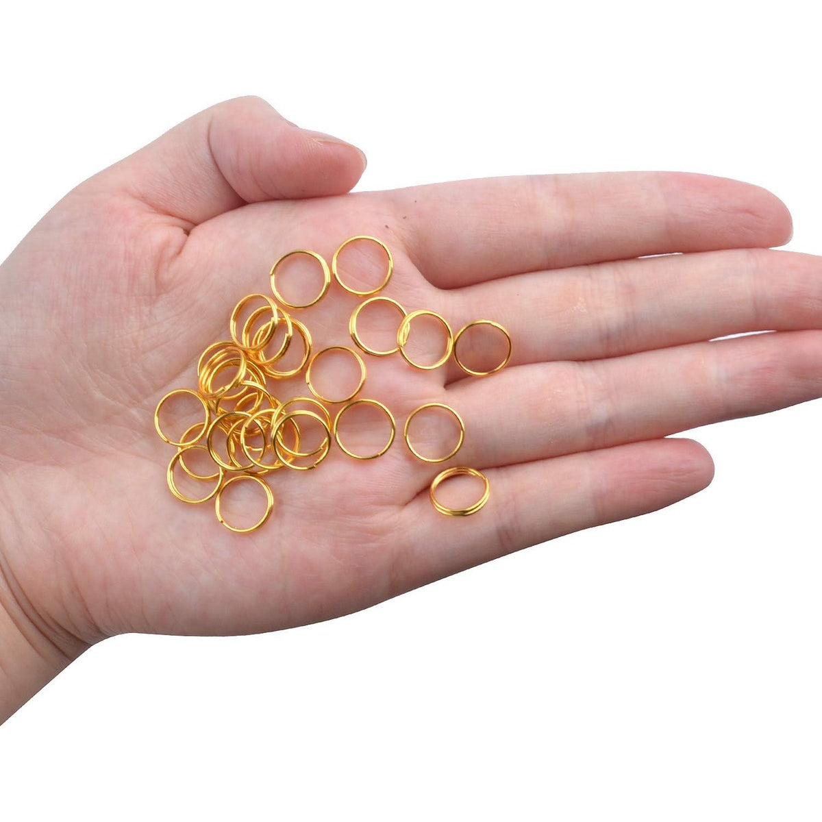 BronaGrand 200 Pieces Small Gold Key Chain Rings Split Ring Key Chains for Keys Organization,10mm Diameter