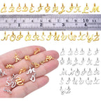 156pcs/6 Sets Alphabet ABC Letter Charms Alloy A-Z Pendants Alphabetic Charms Loose Beads DIY Necklace Bracelet Earrings Crafts Jewelry Making, Gold and Antique Silver