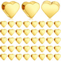 100pcs Golden Plated Heart Beads Alloy Love Heart Charm Spacer Beads Handmade Loose Beads for DIY Necklace Bracelet Crafts Jewelry Making,7x6mm,Hole:2mm