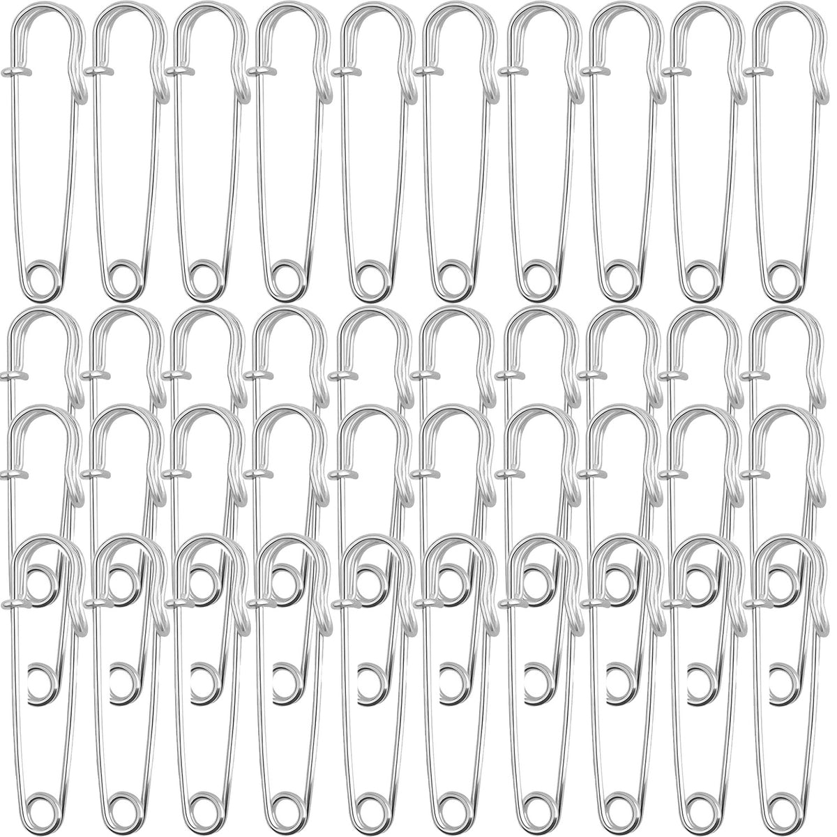 40pcs 5 cm / 2 Inch Metal Large Safety Pins Heavy Duty Blanket Pins Extra Sturdy Safety Pins Bulk for Clothes Blankets Skirts Crafts Kilts Towels Sheets, 4 Colors