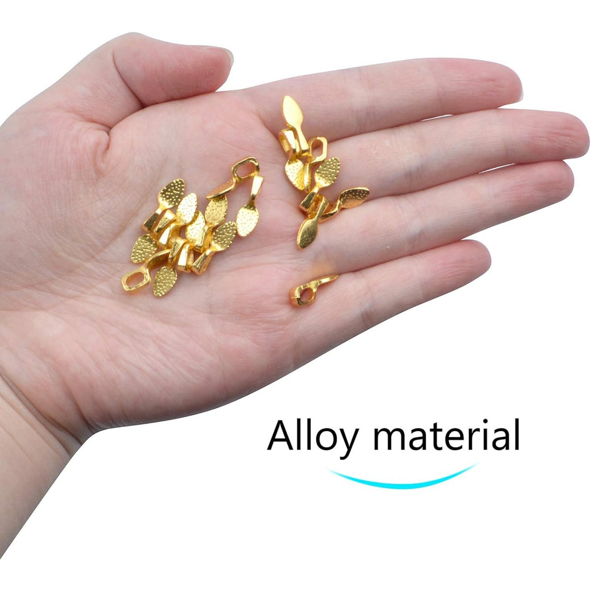 120Pcs Oval Spoon Scrabble Glue On Flat Rocks Earring Pad Bails for Fitting Glass Cabochon Tiles Necklaces Pendants with 1Pcs Box,Gold