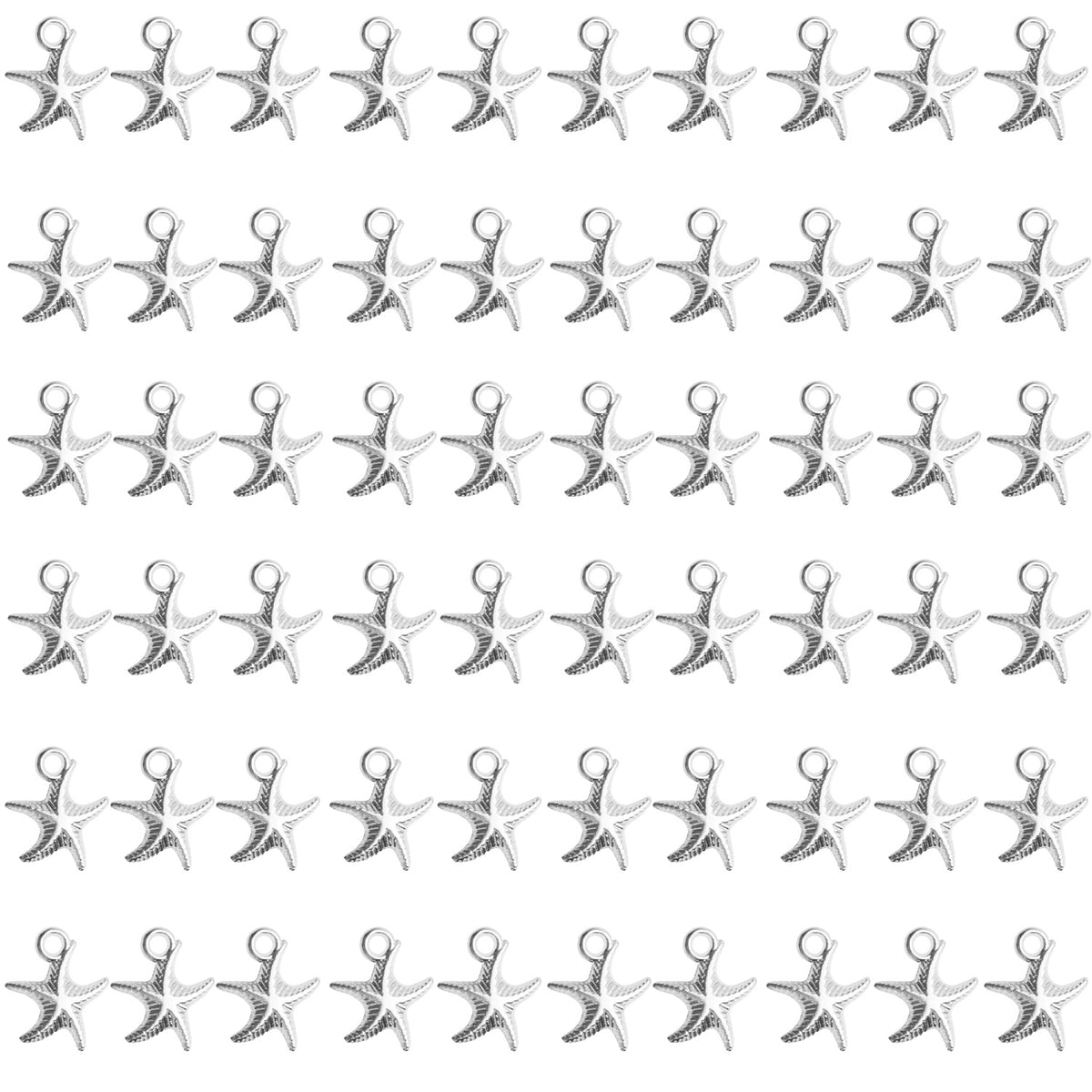 60pcs Antique Starfish Charms Sea Animal Charm Pendant Jewelry Making Accessories for DIY Necklace Bracelet Keychain