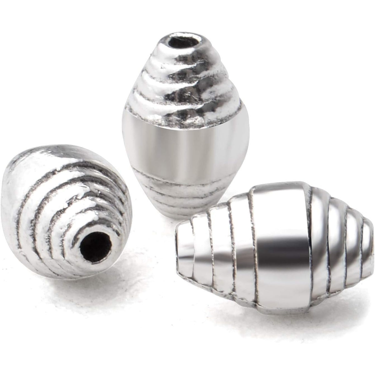 50pcs Tibetan Antique Silver Spacers Beads Alloy Bicone Spacer Beads Jewelry Beads Spacers Charms with A Box for Bracelet Necklace DIY Jewelry Making