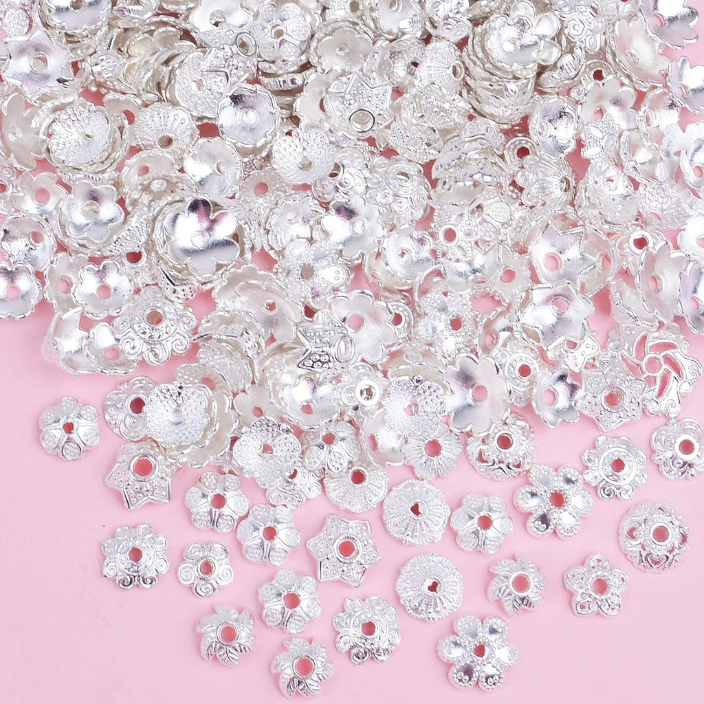 120g Bead Caps with A Clear Storage Box, Tibetan Gold Beads Spacers Jewelry Findings Accessories for Jewelry Making 300-350 Pieces