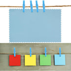 100 Pieces Blue Plastic Photo Clips Mini Utility Paper Clip Clothespins Peg Pin Clips for Hanging Pictures Arts Crafts, 3.4 cm x 0.5 cm