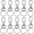 60 Pieces Metal Swivel Lanyard Snap Hook with Key Rings(Small Size)