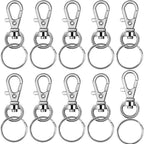 60 Pieces Metal Swivel Lanyard Snap Hook with Key Rings(Small Size)