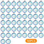 50 Pieces Stainless Steel Pendant Trays Cabochon Settings Fit 12 mm Round Blank Bezel Trays Pendant for DIY Necklace Earrings Jewelry Craft Making, Rainbow Color