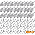 30 Pieces Filigree Box Necklace Clasps Stainless Steel Oval Fish Hook Clasp Jewelry Slide Clasps Bracelet Connectors for DIY Jewelry Making Birthday Party Gift