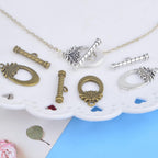 20 Sets Butterfly Bracelet Toggle Clasps T-Bar End Tibetan Closure Filled Fastener Hook Toggle Connectors for DIY Necklace Jewelry Craft Making, 2 Colors