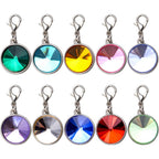 Clip on Charms,20 Pieces Flat Birthstone Crystal Dangle Charms Color Glass Pendants with Lobster Claw Clasp for Jewellery Making, 10 Colors