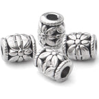 100pcs Antique Silver Bead Spacer Alloy Tube Beads Tibetan Spacers Large Hole Loose Beads Jewelry Spacer Charms for DIY Jewelry Making