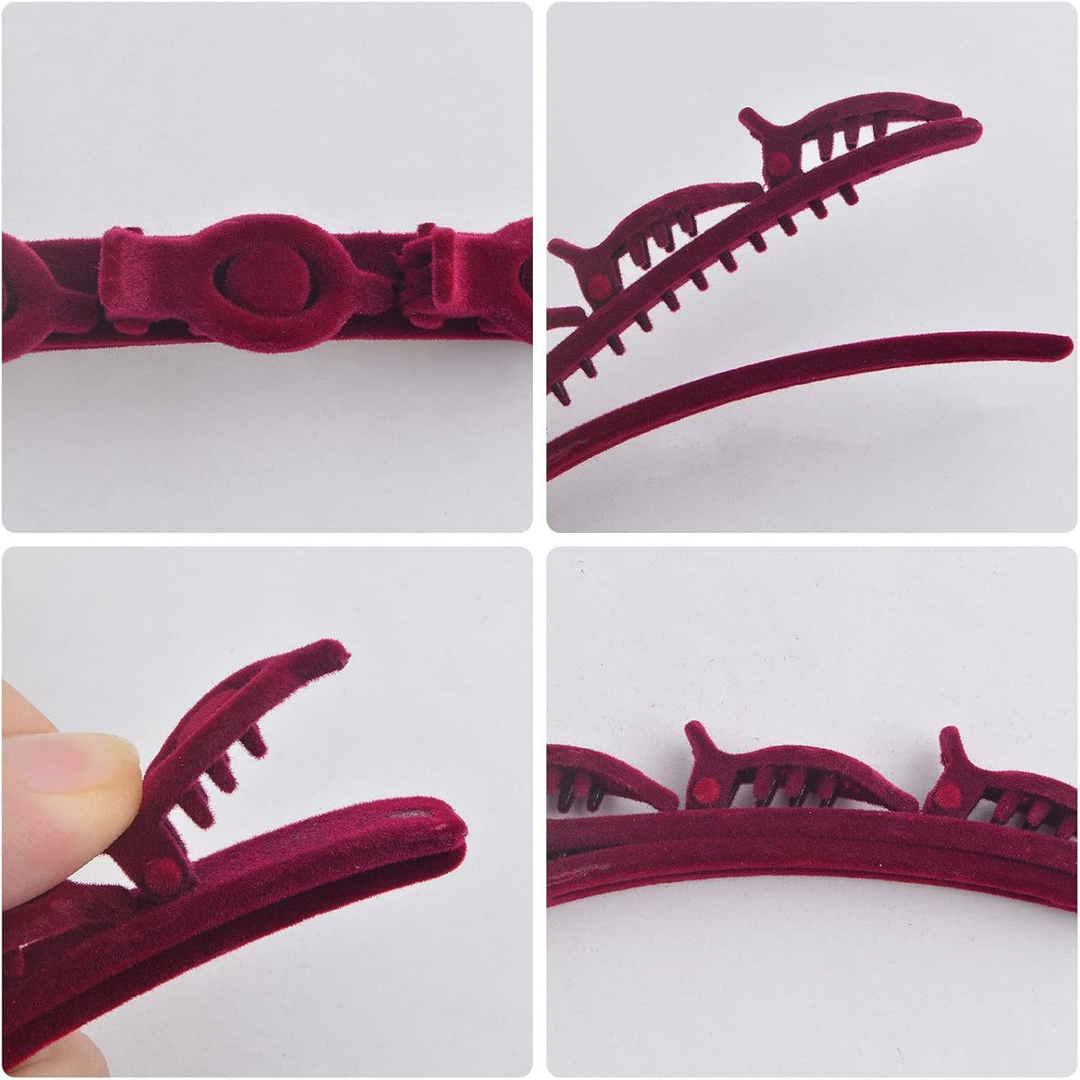 6pcs Double Retro Layer Twist Plait Hair Clips Flocking Texture Braided Hair Clips Woven Hairpin Barrettes with 3 Small Clips on Top for Women Girls Hair Styling, 3 Colors