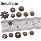 100 Gram(About 180-350pcs) Bead Caps Metal Spacers Jewelry Findings Accessories for Bracelet Necklace Jewelry Making,Antique Copper