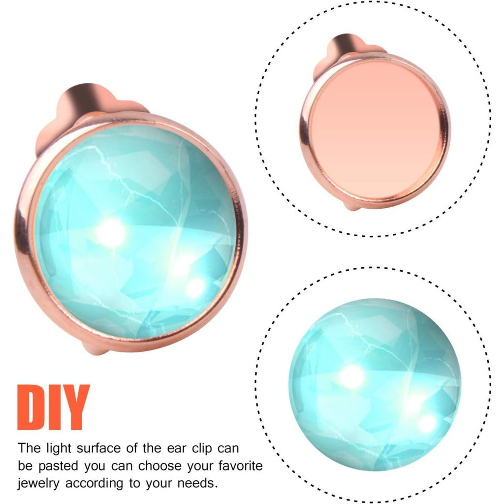 Clip-on Earring Converters, 20pcs (10 Pair) Flat Round Earring Trays 12mm Earring Cabochon Setting Converter for Non Pierced Ears Earring Making - Silver