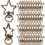 40pcs Star Shape Swivel Lobster Clasps Zinc Alloy Spring Clasp Snap Hooks Keychain Clips for DIY Keyrings Backpacks Purses Connector Accessories Supplies, Antique Bronze