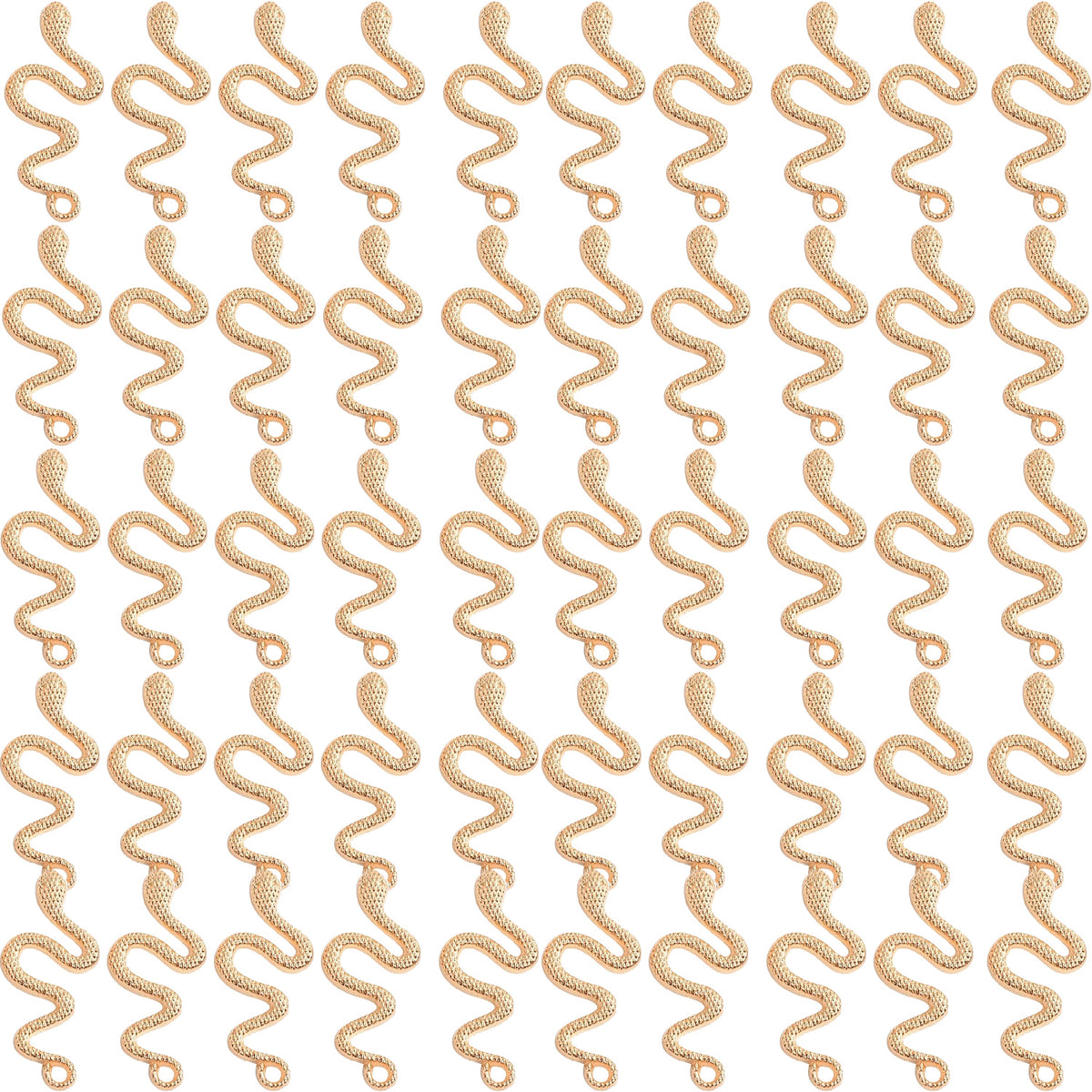 50pcs 5 Colors Animal Snake Pendant Charms Vintage Alloy Snake Shaped Dangle Pendants Craft Supplies for DIY Necklace Bracelet Jewelry Making Decoration