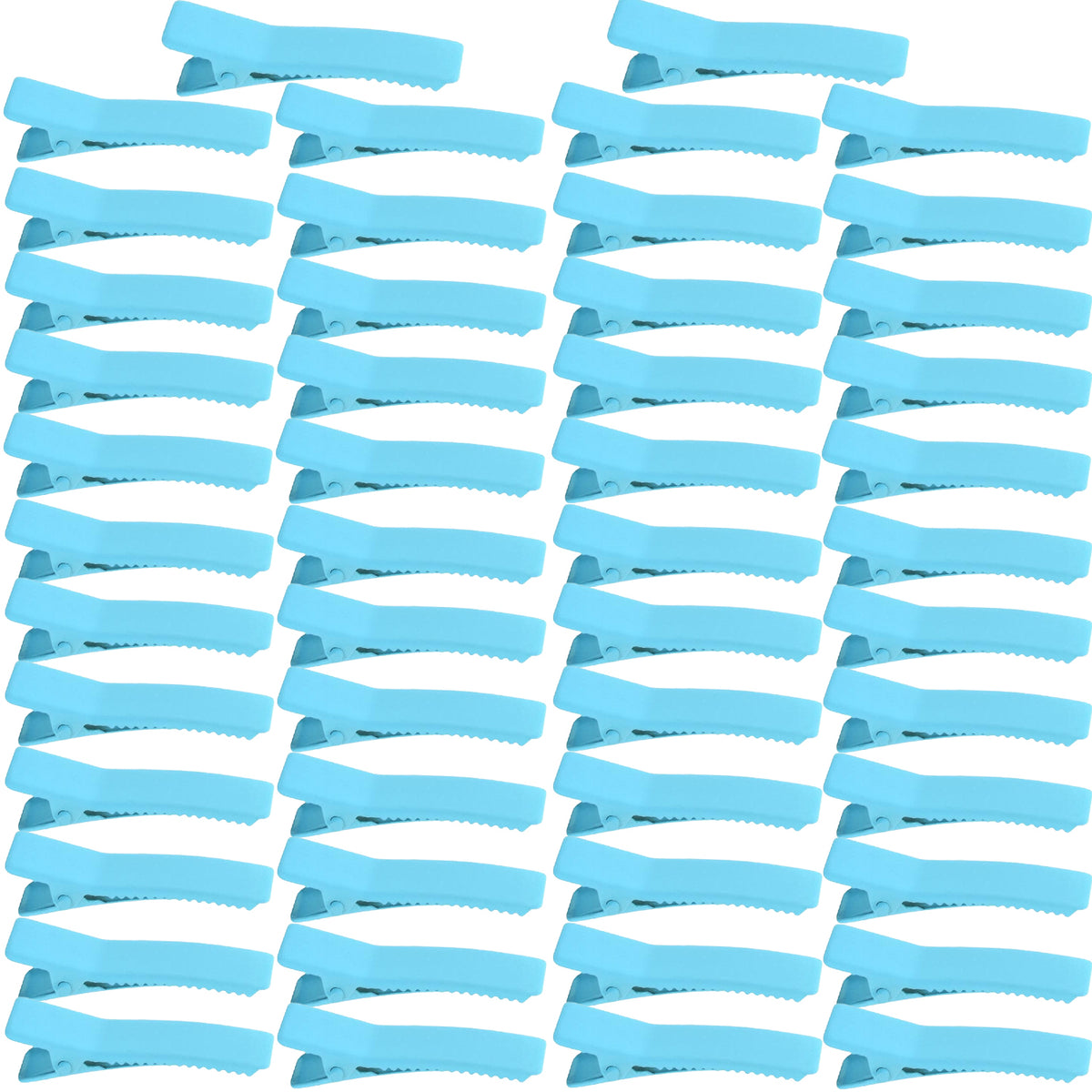 50pcs Colorful Alligator Duckbill Hair Clips Alloy Double Prong Curl Clips Sectioning Hairclips Non-slip Hairpin Barrettes for Women Hair Extensions Salon DIY Accessories