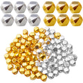 Cube Spacer Beads,100pcs Gold Silver Plated Alloy Cornerless Cube Beads Loose Beads for DIY Bracelet Necklace Jewelry Crafts Making