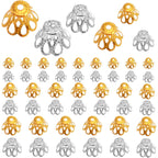 600pcs 3 Sizes Flower Bead Caps, 2 Colors, Elegant DIY Jewelry Making, Female Birthday Occasion