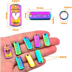 25pcs Inspiration Words Charms Engraved Motivational Word Dangle Pendants with 25pcs Open Jump Rings for DIY Bracelet Necklace Jewelry Making