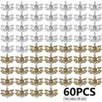60pcs Lotus Charm Pendants Alloy Lotus Flower Beads Charms Flower Charms Crafts Supplies for DIY Necklace Earrings Jewelry Making Findings Accessory