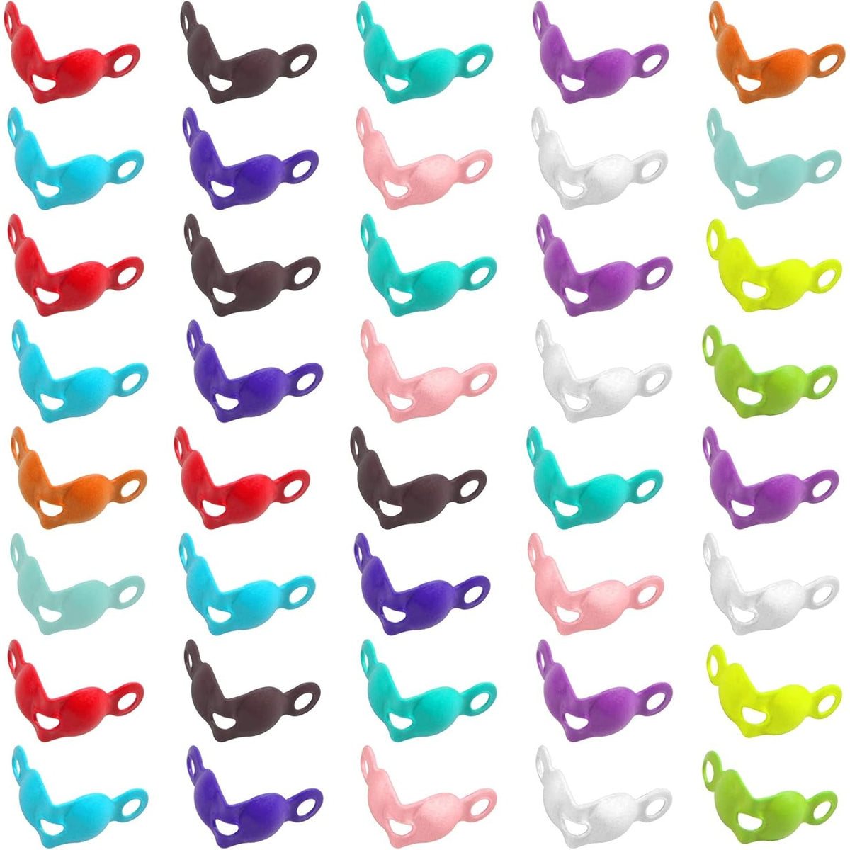 500 Pieces Multicolored Bead Tips Knot Covers Metal Open Clamshell Crimp Beads Tips Fold-Over Bead Covers Findings for DIY Bracelets Necklaces Crafts Jewelry Making