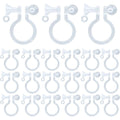 20pcs Resin Clip-on Earring Converter Component Clear Plastic Earring Clips Findings Fit 3mm Rhinestone for Non-Pierced Ears DIY Earring Making, 11x9.5mm